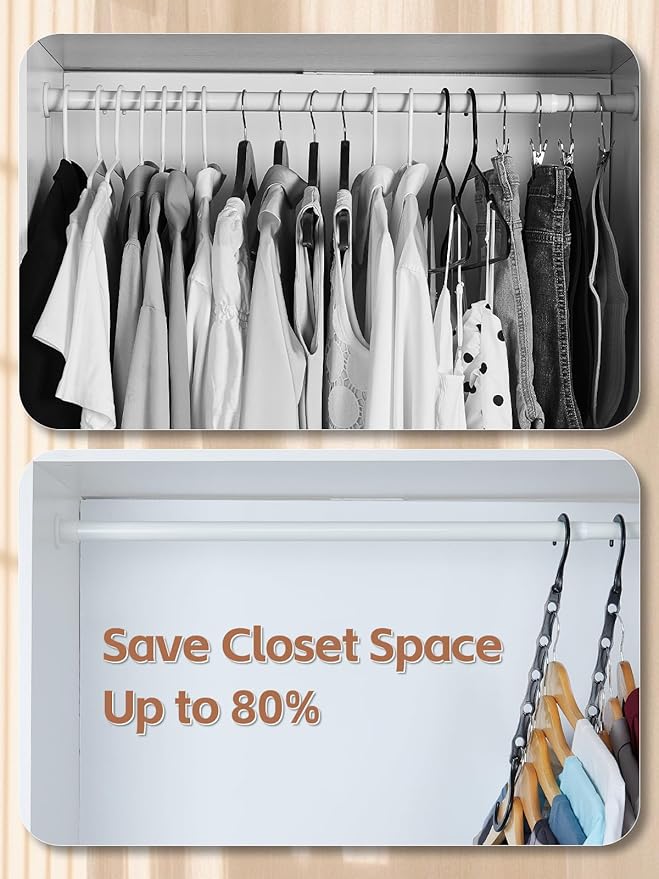 DAY Space Saving Hanger 20 Pack Sturdy Black Magic Hangers for Closet Organizers