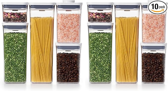 OXO Good Grips Storage Container Airtight | Stackable | For Pantry Organization | Dishwasher Safe | 5 Piece Set, Pack of 2