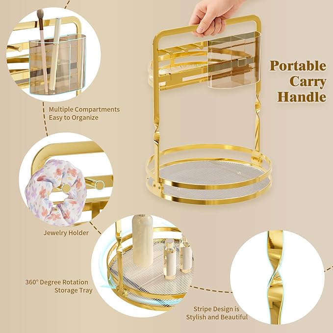 360° Rotating Makeup Organizer for Vanity
