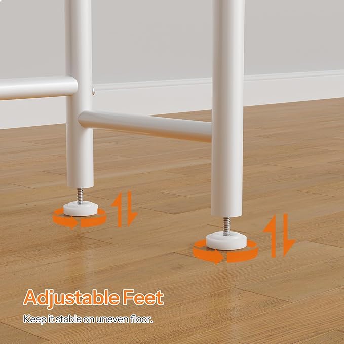 HOOBRO Over the Toilet Storage, 3-Tier Over Toilet Bathroom Organizer, Freestanding Above Toilet Shelf with Adjustable Feet, Space Saving, Easy Assembly, White WW63TS01