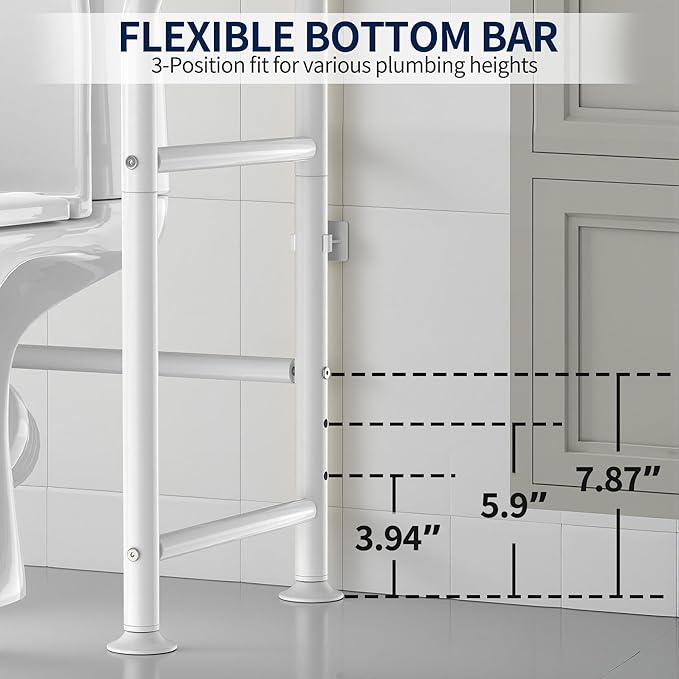 3-Tier Over Toilet Storage Rack, Metal Over Toilet Bathroom Organizer Shelf