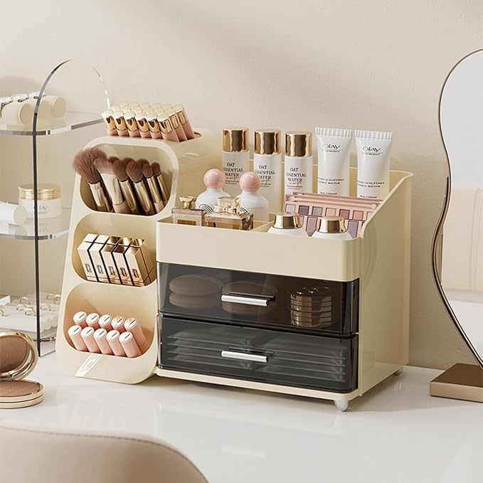 Large Makeup Organizer Countertop Skincare Organizers, Spacious Cosmetic Display Case for Vanity Organizers Storage, Waterproof Make Up Organizer for Bathroom, Birthday Gifts for Women, Cream