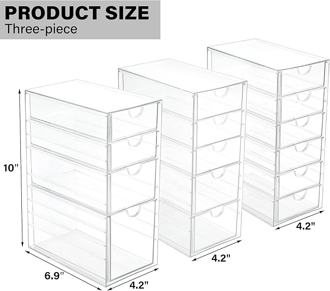 Acrylic Drawer Organizer with 15 Drawers