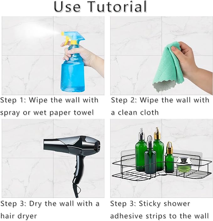 2 Pack Shower Caddy Adhesive for Replacement