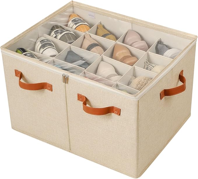 HOME Shoe Organizer for Closet, Fits 16 Pairs TP09J