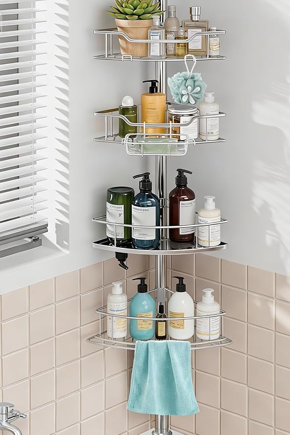 Corner Shower Caddy Tension Pole Rustproof