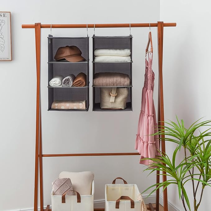 SAYS 6-Shelf Hanging Organizer for Closet, Ash Gray