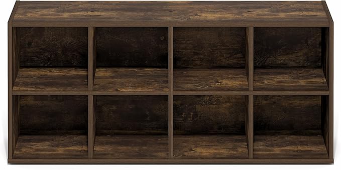 Furinno FANO Shoe Rack, 8-Cube Shoe Organizer, Amber Pine