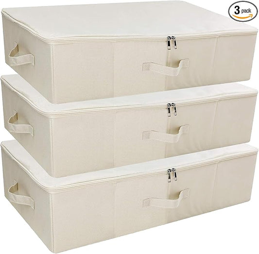 Iwill CREATE PRO 3Pcs Collapsible Rigid Underbed Storage Bins, 27.5 * 15.7 * 7"