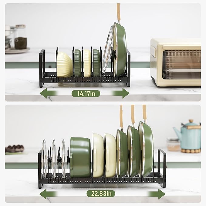 Pot Rack Pan Organizer inside Cabinet