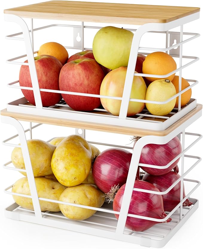 Extra Large 2 Pack Potato and Onion Storage Bins, White