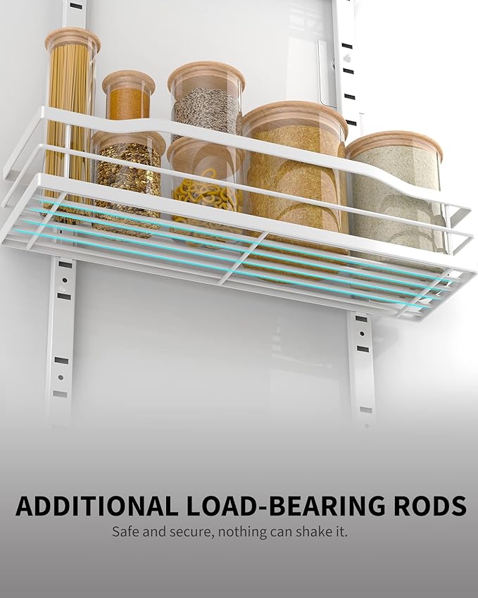 White Narrow 9-Tier Over The Door Pantry Organizer