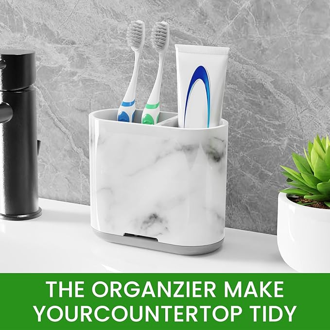 Toothbrush Holders, 2 Slots Tooth Brush Holder for Bathrooms
