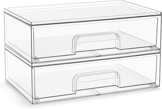 Acrylic Storage Containers, 2 Pack, 12.1’’ Wide