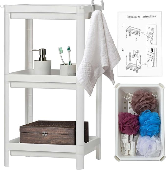 3 Tier Shower Caddy Plastic Organizer 9.1 x 14.2 x 27.6 in. Bathroom Caddy Rack