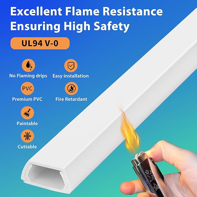 Wall Cable Hider Kit, 116in TV Wire Hider for Wall, Paintable Cord Hider Wall, Cord Organizer Hide 1-2 Cords Wall Mounted TV, Wire Cover for Wall, Cord Concealer 7XL16.5 W0.86 H0.43in, Black