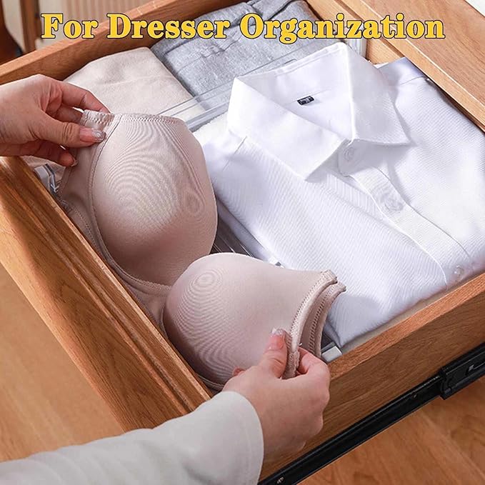 8 Pcs Drawer Dividers for Clothes, 8, clear