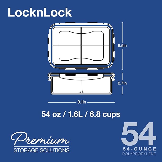 & LOCK Easy Essentials Food Storage lids/Airtight containers, BPA Free, 54 Ounce