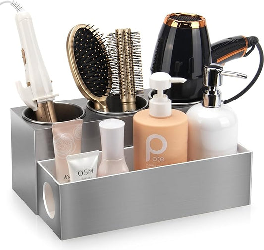 Hair Tool Organizer, Bathroom Vanity Organizers and Storage, Silver