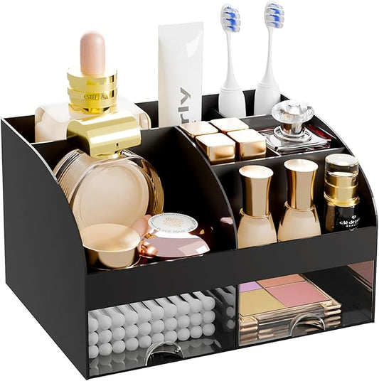 Makeup Organizer with 2 Drawers, Black