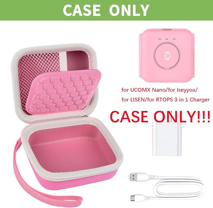Hard Shell Travel Case for Foldable 3-in-1 Wireless Charger, Portable Storage Organizer for UCOMX/for Hicober/for Iseyyox/for LISEN Charging Station, Protective Bag for Cables & Adapters (Box Only)