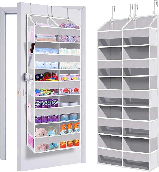 Heavy Duty Over The Door Organizer 5 Tiers, Light Gray