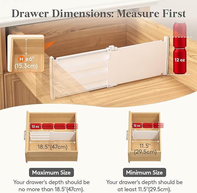 6" Tall 9 Pack Drawer Dividers