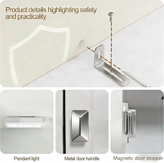 Tall Storage Cabinet, 7.9 Inch Narrow Bathroom Cabinet with USB Magnetic Light