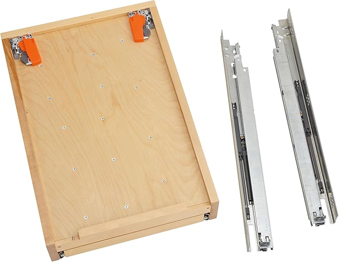 Maple Two-Tier Cutlery Replacement Drawer System w/BLUM Soft-Close for Face