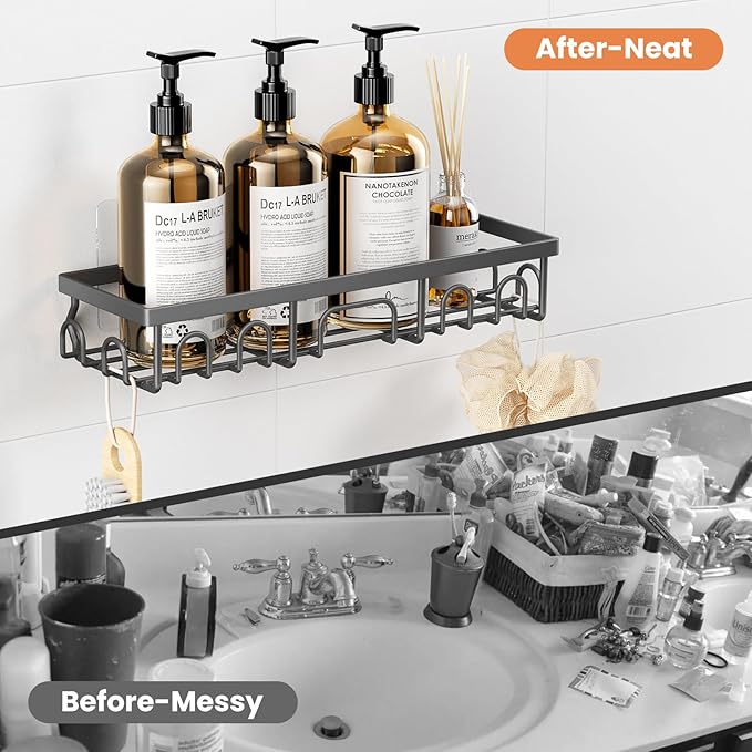 Shower Caddy, 3 Pack Shower Shelves for Inside Bathroom, Grey
