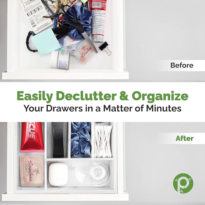 Pristine Bamboo Kitchen Drawer Organizer