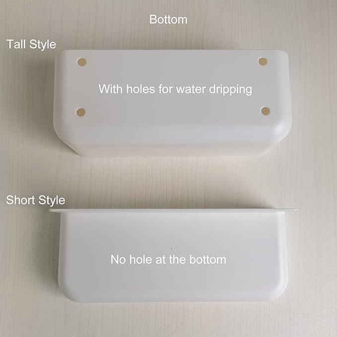 Adhesive Plastic Floating Shelf Stick on Wall Mounted Shower Caddy Shower Organizer for Bathroom Kitchen Bedside Extra Storage Needed (2pcs Tall)