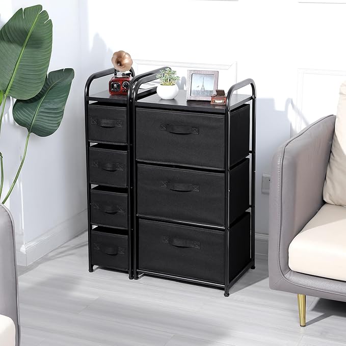 Houser 4 Drawer Narrow Dresser Fabric Storage Tower Vertical Slim Storage Chest