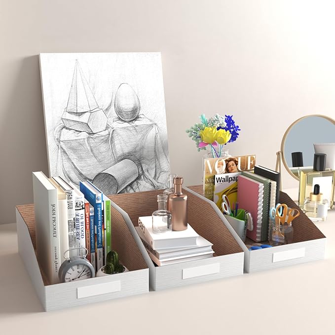 ZBEIVAN Cardboard Storage Bins Boxes 35 Packs 12x8x4.5 Inches, Easy Assembly Pantry Organizer Bins for Shelf, White