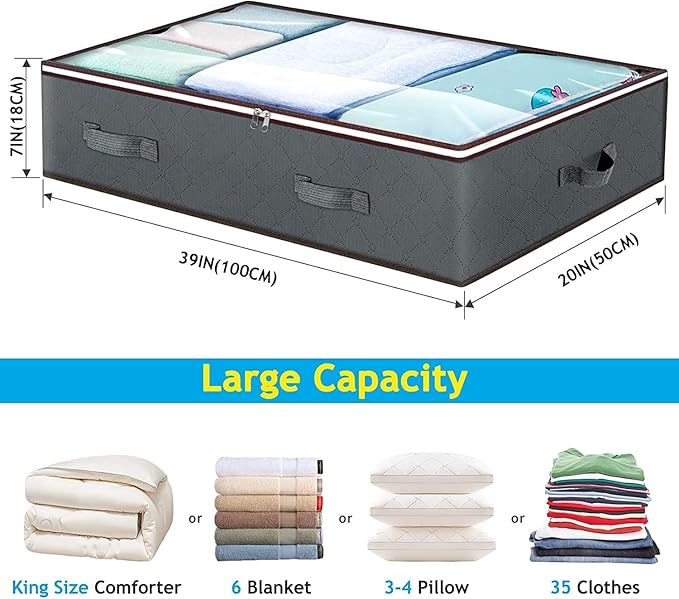 90L Under Bed Storage Containers, 2 Pack