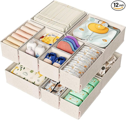 Cotton Linen Drawer Organizer for Baby Clothes