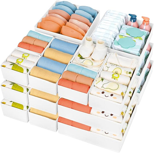 Drawer Organizer Clothes 18 Pack, White