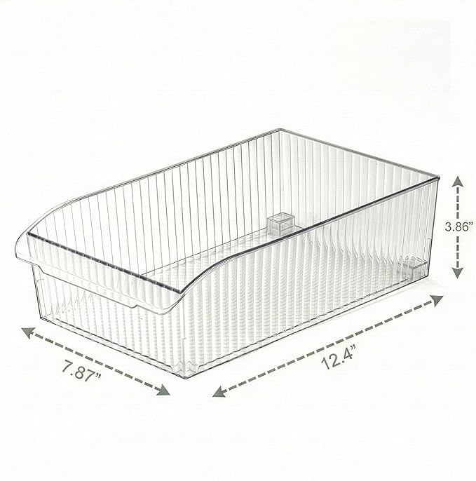 BINO | Plastic Storage Bins with Wheels, Medium | THE ROLLER COLLECTION | Clear Storage Bins for Organization | Clear Containers for Pantry | Fridge & Freezer Organizer Bin Cabinet & Pantry Organizers