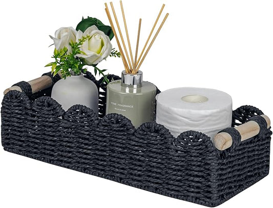 Toilet Paper Storage Basket Scalloped Edge Home Decor Basket