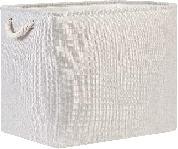 Bidtakay Fabric Beige Baskets Extra Large Organization Baskets for Clothes Set