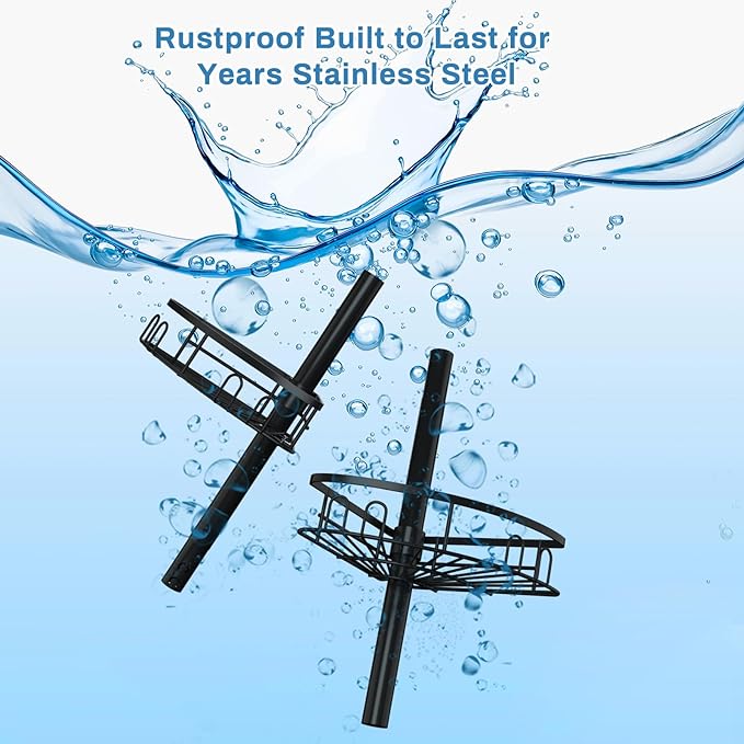 Rustproof Corner Shower Caddy Tension Pole