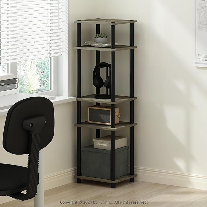 Furinno Turn-N-Tube Storage Shelves, Stackable Standing Shelf, Open Corner Shelf
