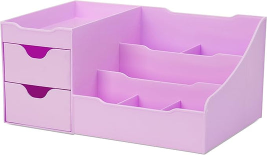 Uncluttered Designs Makeup Organizer With Drawers, Purple