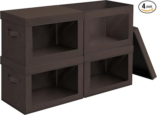 Collapsible Storage Bins with Clear Window, Clothes Organizers and Storage