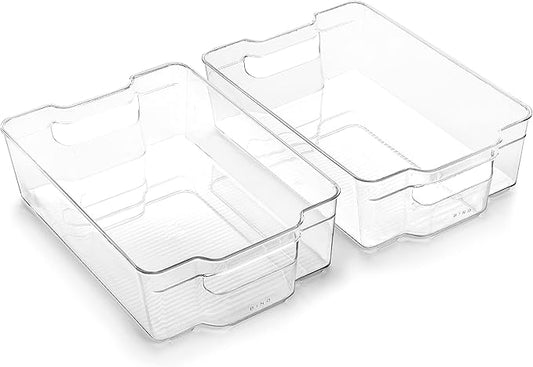 Stackable Storage Bins, Large, 2 Pack, THE STACKER COLLECTION