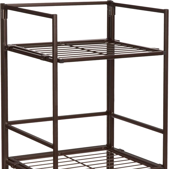 Amazon Basics 4-Tier Iron Towel Shelf Black 11.4"L x 11.8"W x 44.5"H