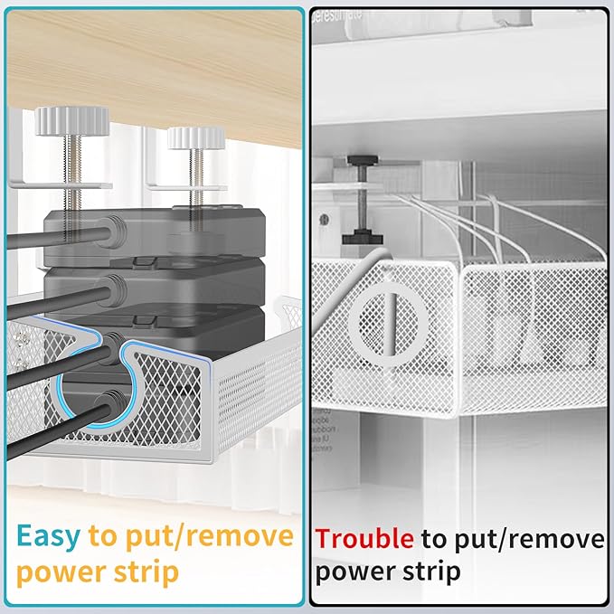 Under Desk Cable Management Tray White, Home