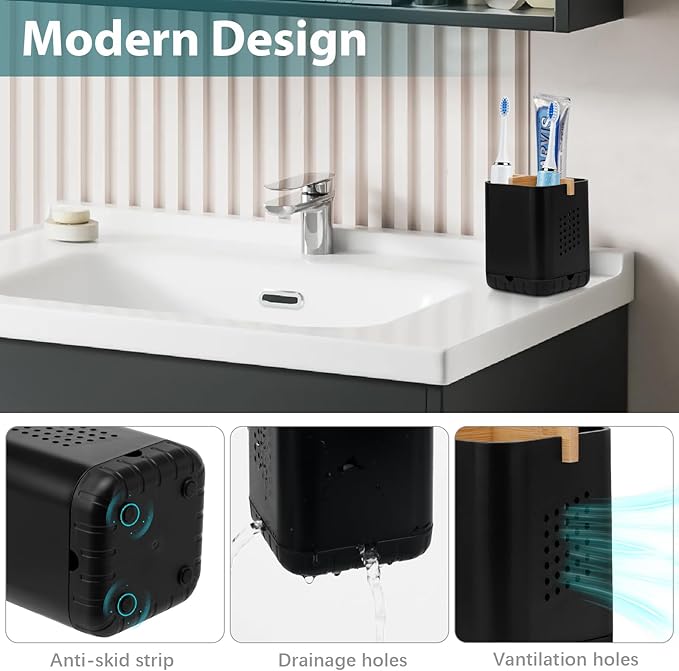 Black Toothbrush Holders for Bathroom