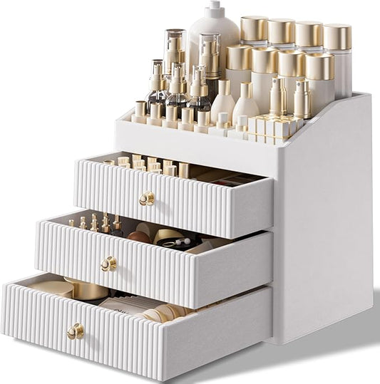 Vanity Organizers, Luxury Skincare Organizer with 3 Tier Drawers