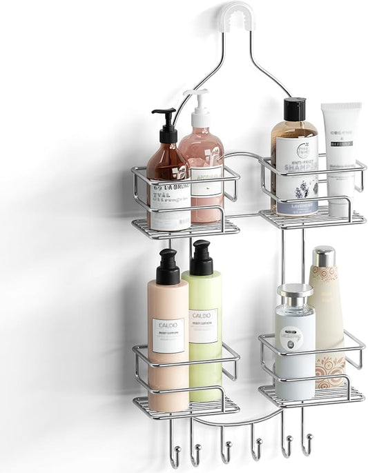 Shower Caddy Organizer Hanging Over Head, Chrome